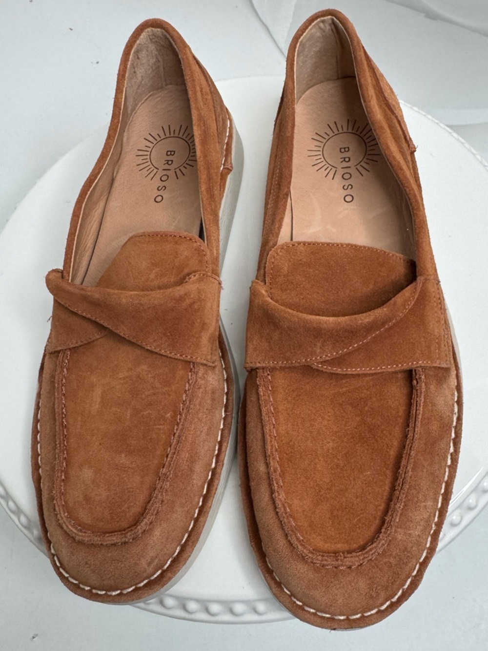 BRSO Suede Penny Loafers in Brown size 8 - Picture 3 of 6